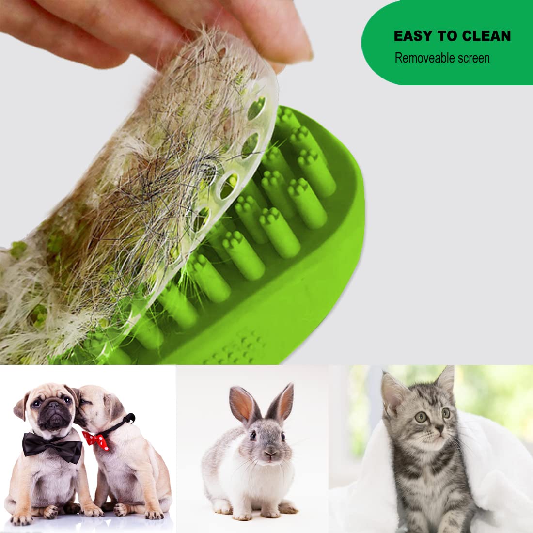 Metopets Rubber Curry Brush wet-use bath scrubbing on pet fur.