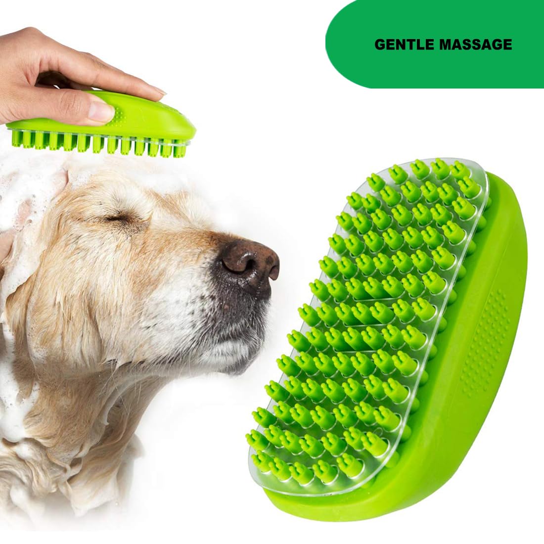 Metopets Rubber Curry Brush dry-use grooming session for quick fur removal.