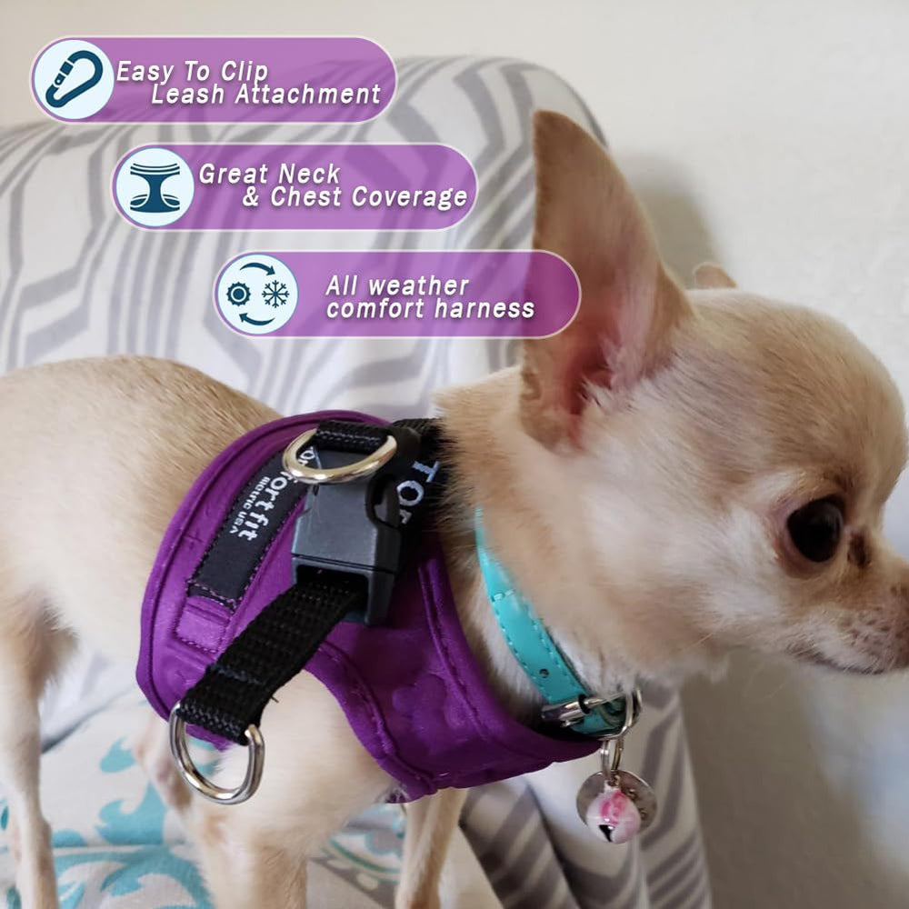 Metric USA Comfort Fit dog harness soft padded chest strap promotes comfy all-day wear.
