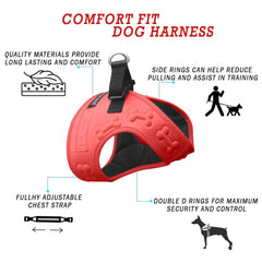 Metric USA harness with Velcro adjustable straps ensures a customized fit.