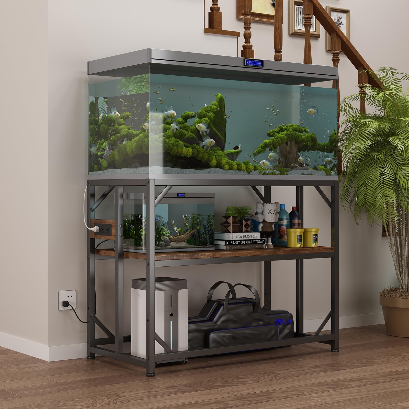 METYERRY 40-gallon tank fits on the stand with organized storage