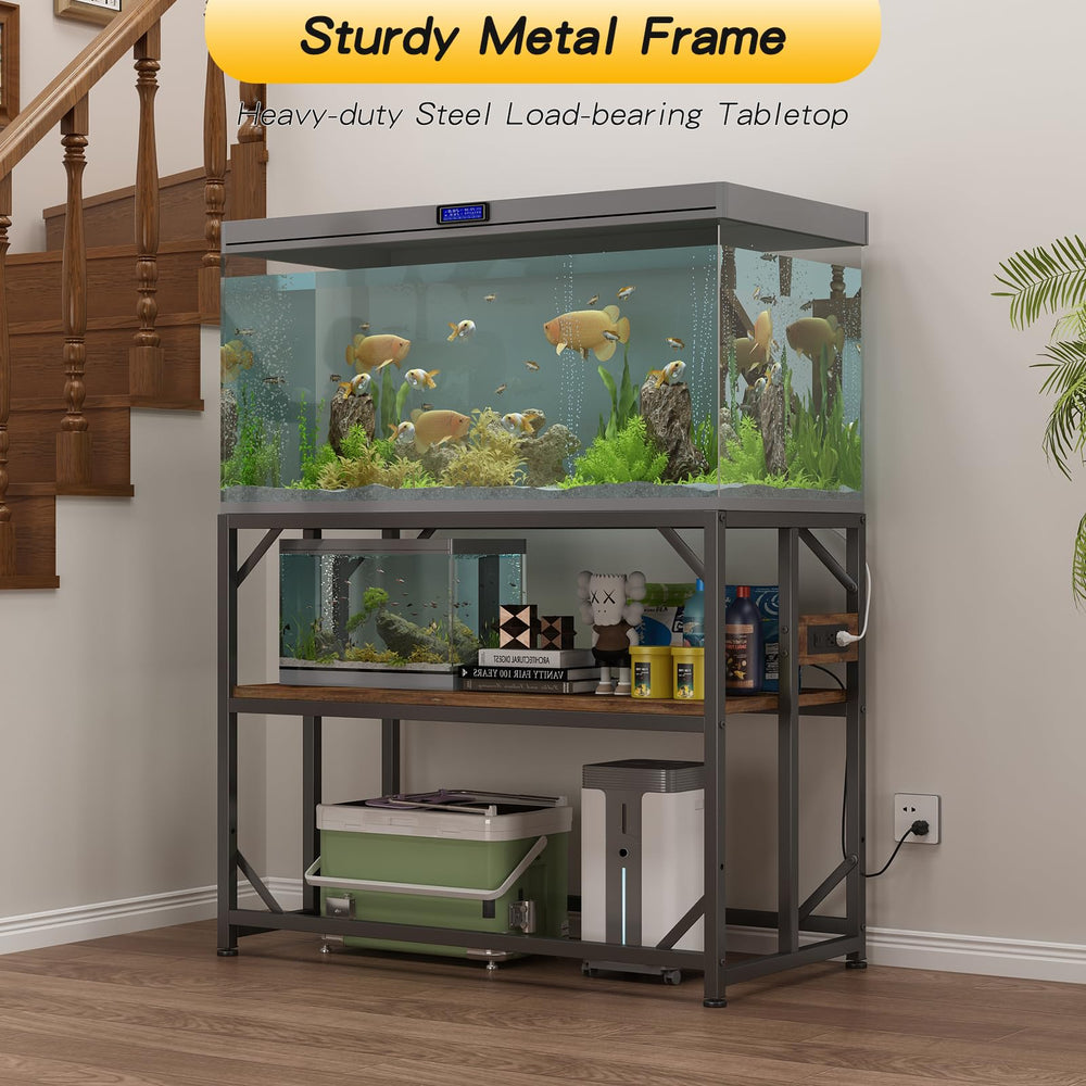 METYERRY aquarium stand charging station with outlets powering gear efficiently