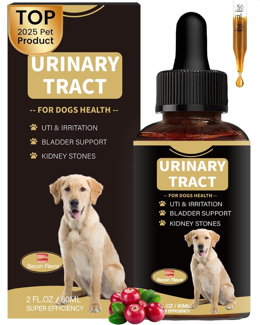 Meukgag dog uti treatment bottle with drops supporting bladder health.