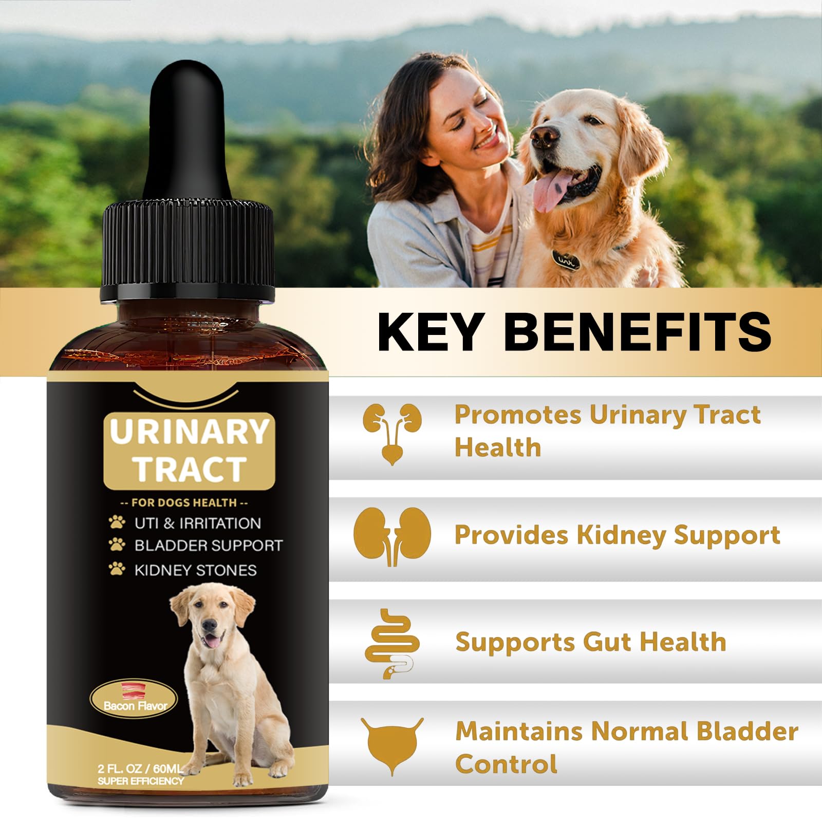 Meukgag dosing-drops-with-food demonstrates simple mixing into meals for dogs.