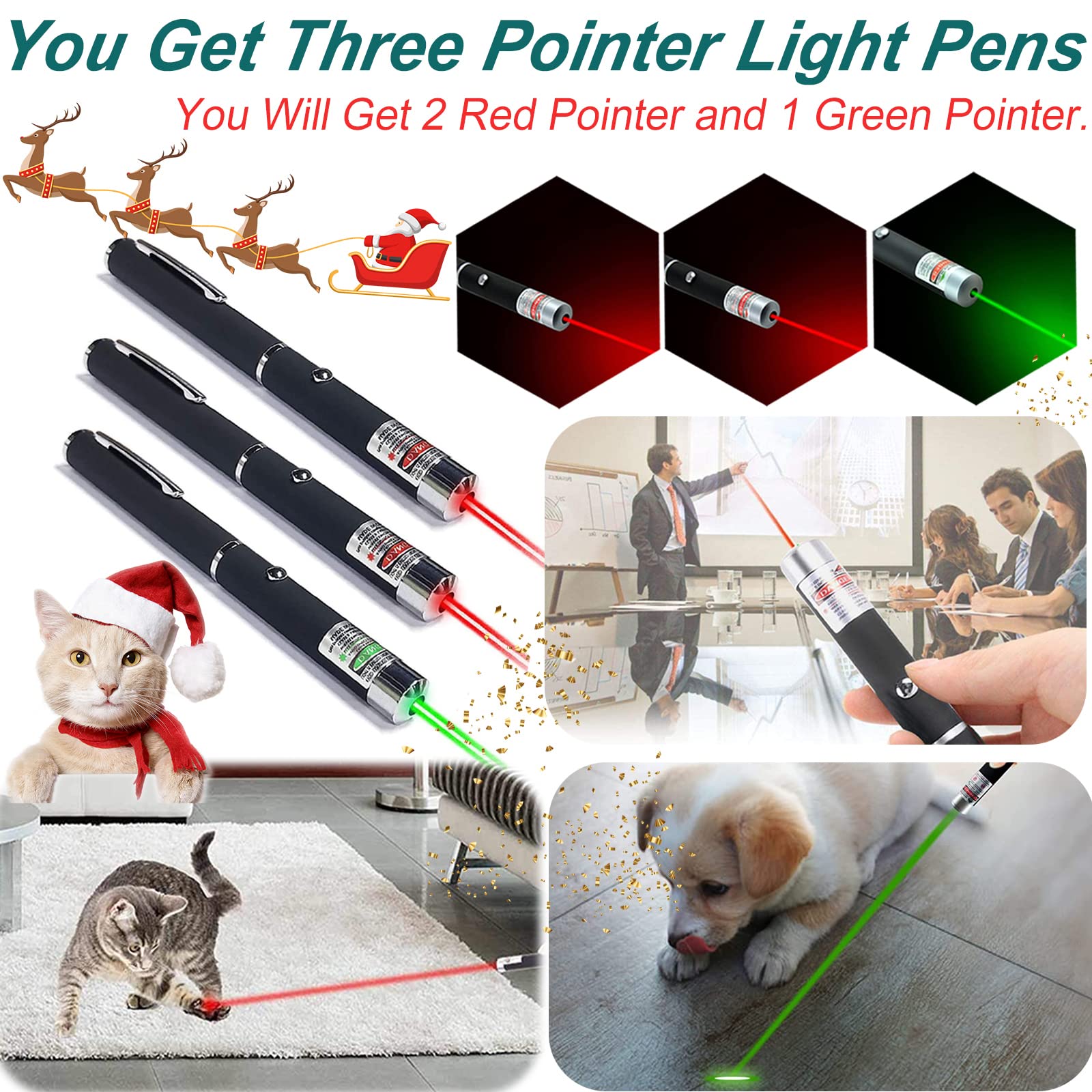 MEUSNO cat laser pointer green for chasing fun and bonding