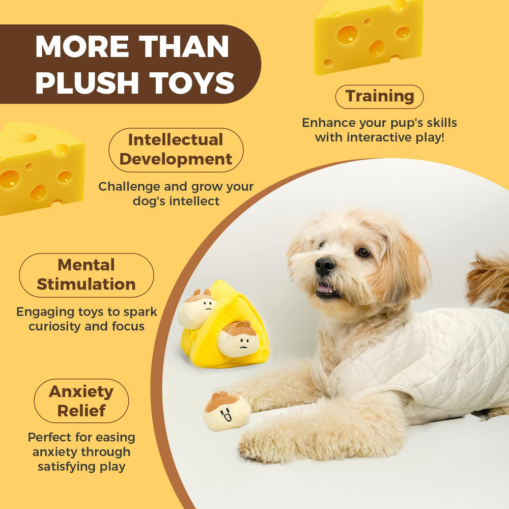 MewaJump boredom relief toy set – durable plush bundle for solo play and family fetch.