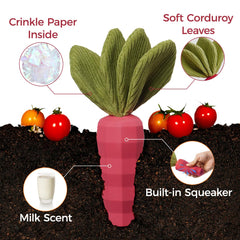 MewaJump carrot toy in natural rubber for durable aggressive-chewer sessions.