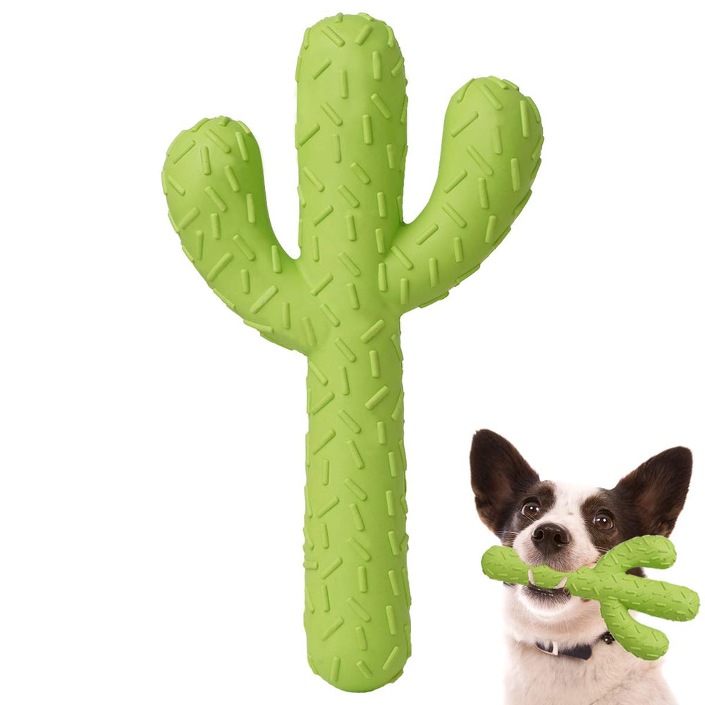 MewaJump dog chew toy cactus design excites dogs and aids training.