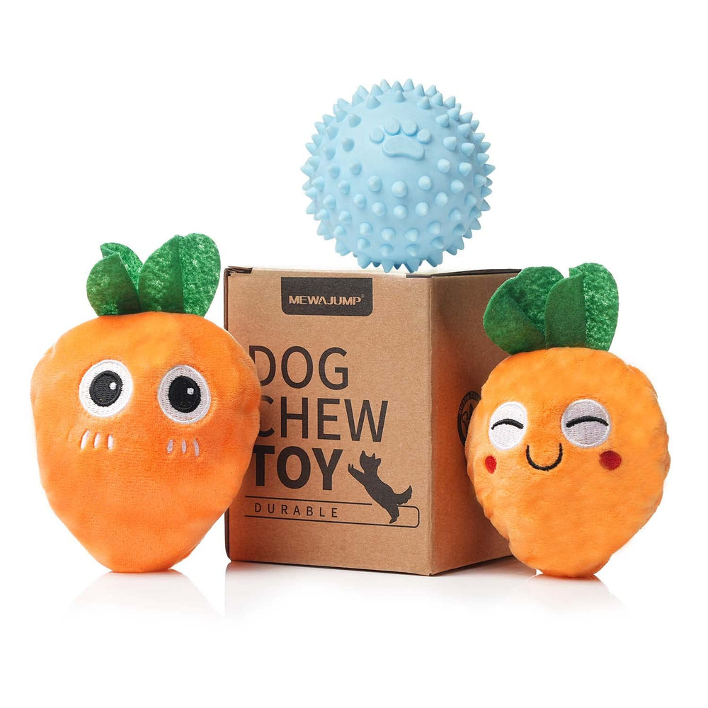MewaJump dog toy with squeaky ball provides sound to attract dogs during interactive play.