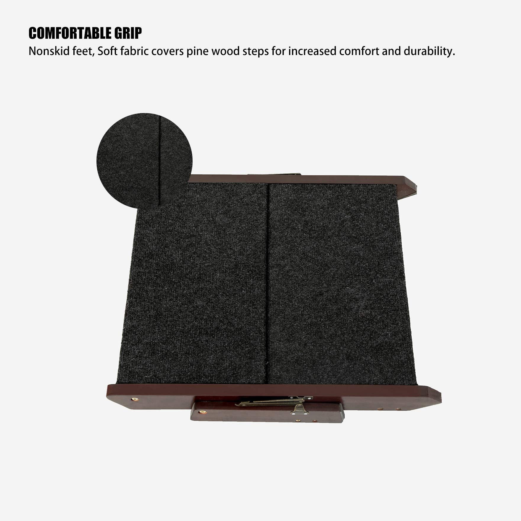 MEWANG pet steps folded-storage demonstrates compact, portable design for car trunk or home.