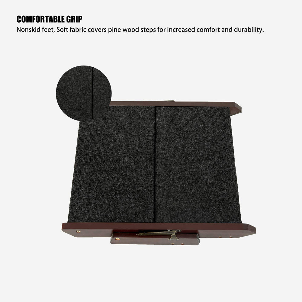 MEWANG pet steps folded-storage demonstrates compact, portable design for car trunk or home.
