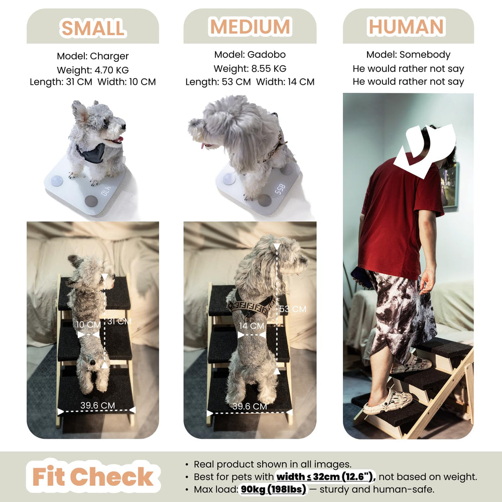 MEWANG wood pet stairs compact design showcases space-saving fit.