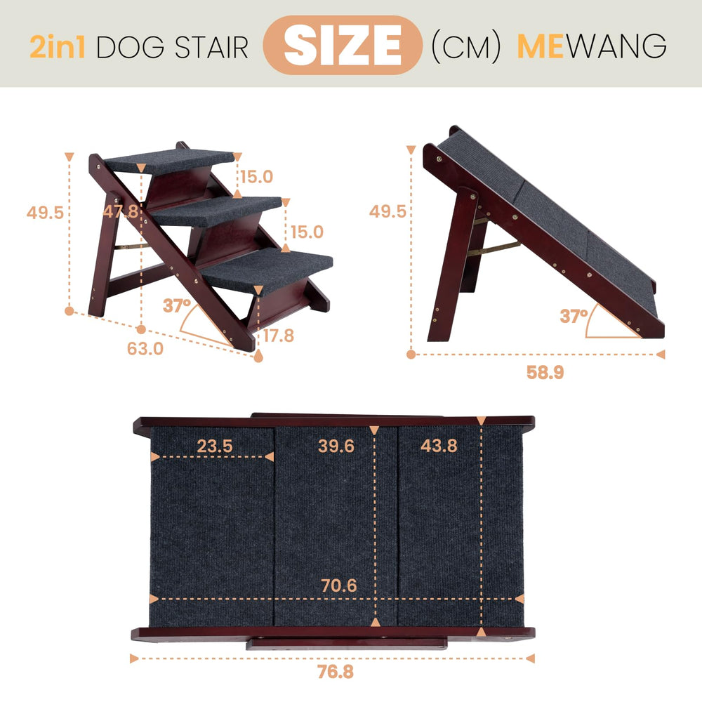 MEWANG anti-slip surface on pet stairs for stable climbs