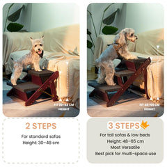MEWANG birch wood construction provides sturdy support for senior pets