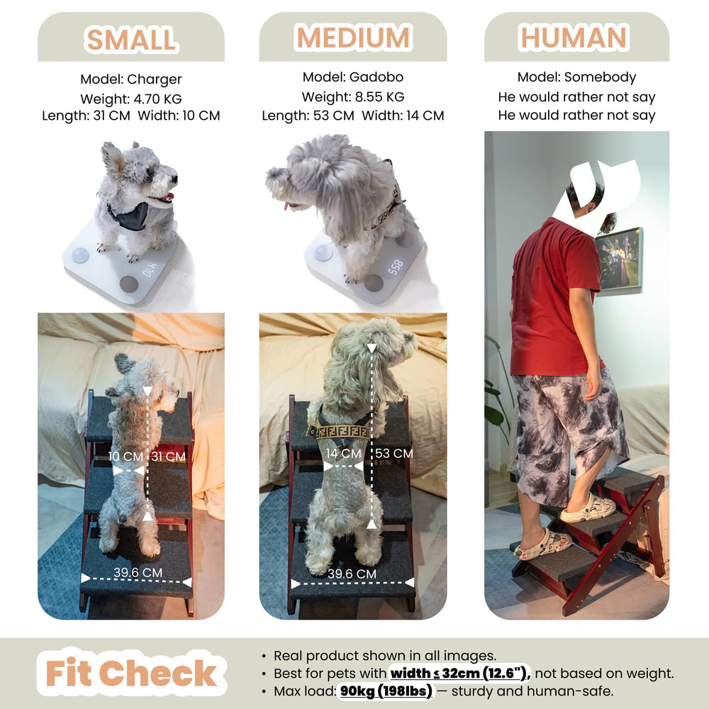 MEWANG wooden pet stairs foldable design for easy storage and quick room rearrangement.