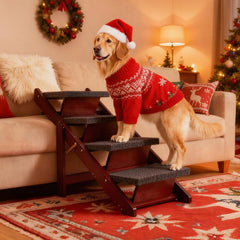 MEWANG wooden pet stairs in ramp mode support gentle incline for injured or arthritic pets.