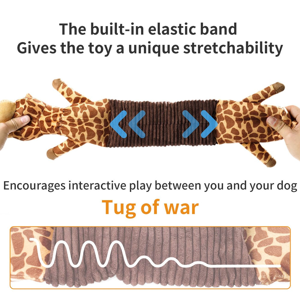 MEWMINGLE giraffe toy durable plush material stands up to playful chewers