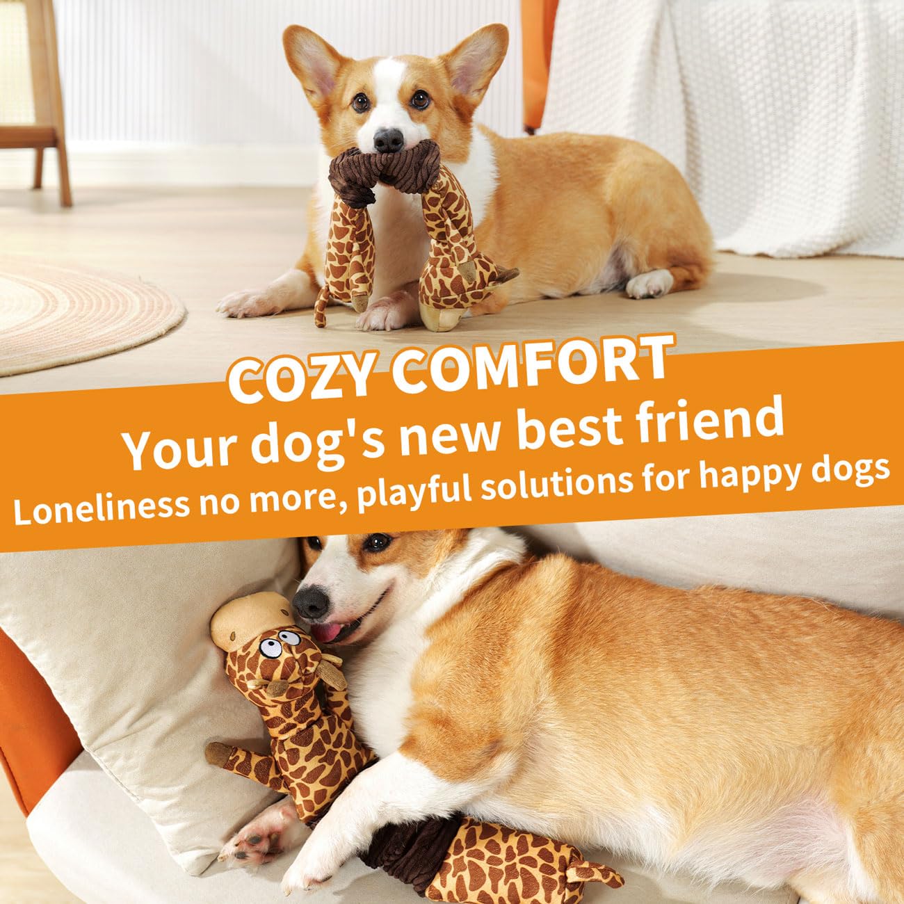 MEWMINGLE giraffe toy safe non-toxic plush for gentle teething and chewing