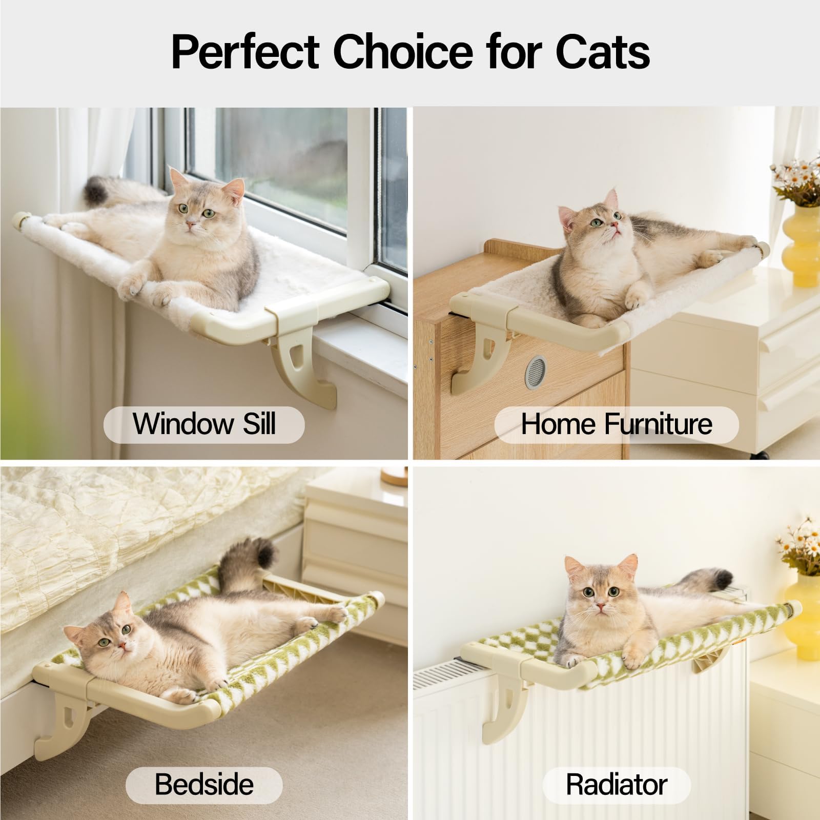 MEWOOFUN window perch lets cats watch birds and scenery.
