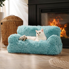 Mewoo Dog Couch front view highlighting plush cushioning and supportive base.