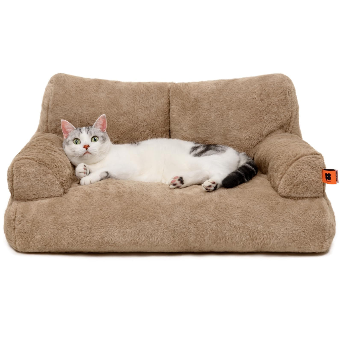 MEWOOFUN dog couch front view with non-slip bottom for stable placement