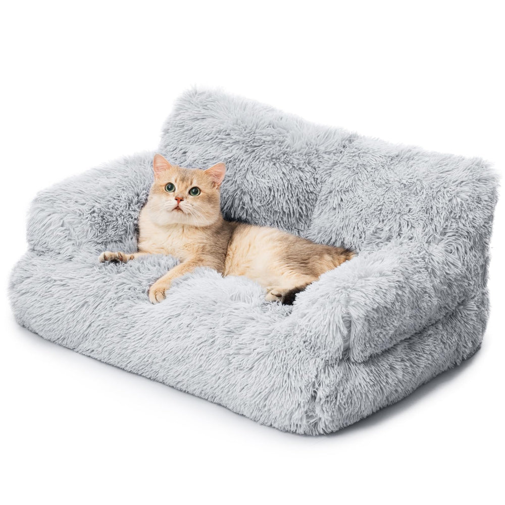 Mewoo pet couch in living room complements decor while pets settle.
