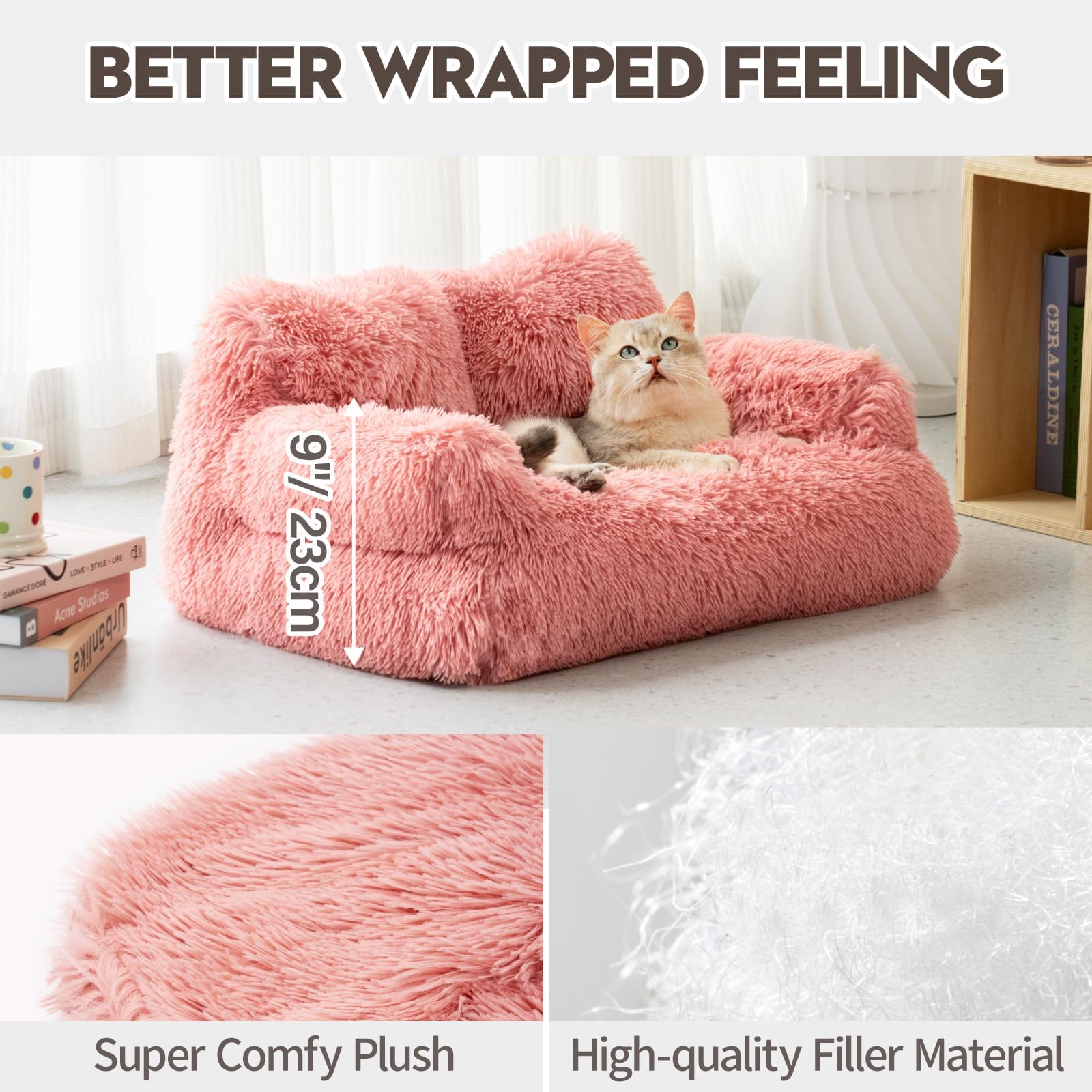 Mewoo pet sofa in living room setting demonstrates versatile pet seating