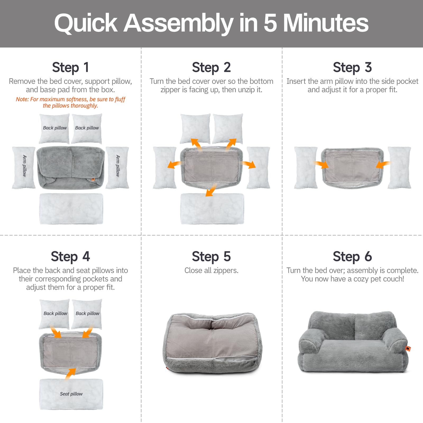 MEWOOFUN cat bed inner-fill-removal demonstrates easy cleaning access