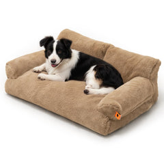 MEWOOFUN cat bed in camel shows plush, cozy comfort for indoor cats