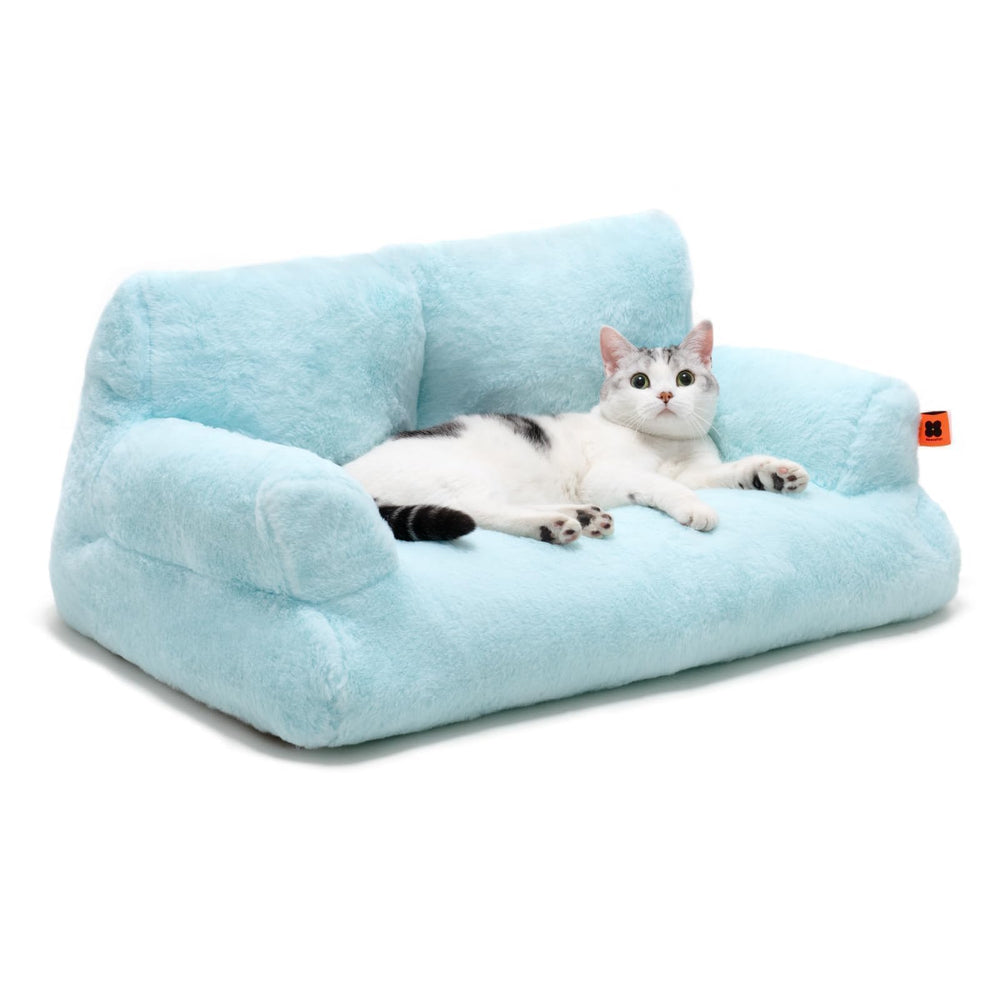 MEWOOFUN cat bed front view shows plush lounging surface for indoor cats