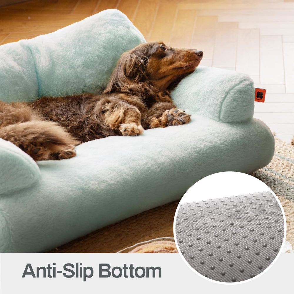 MEWOOFUN cat bed non-slip-bottom stays put on smooth floors