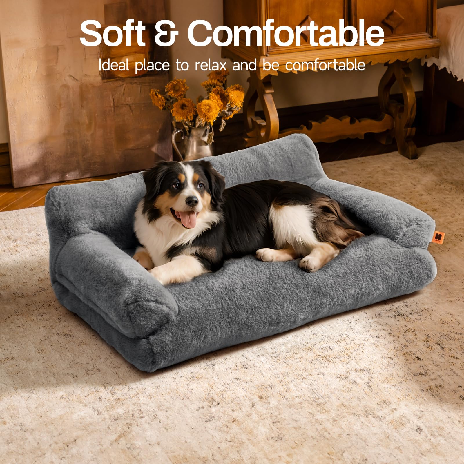 MEWOOFUN fluffy-dog-sofa delivers cozy comfort for small and medium dogs.