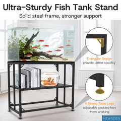 MEWSDEN assembled stand demonstrates stable two-tier design for tanks and gear