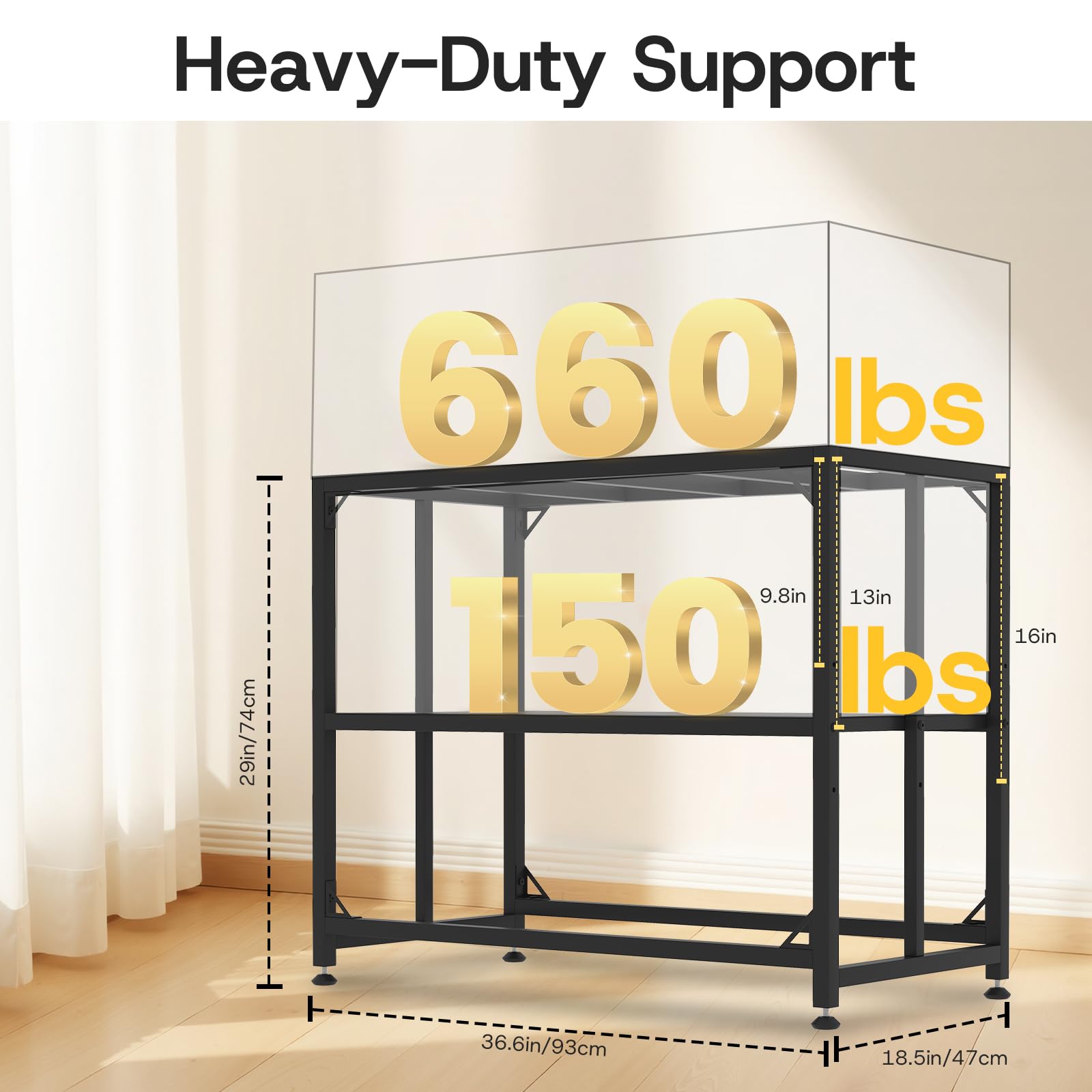 MEWSDEN heavy-duty frame close-up highlights reinforced corners and 660 lb capacity