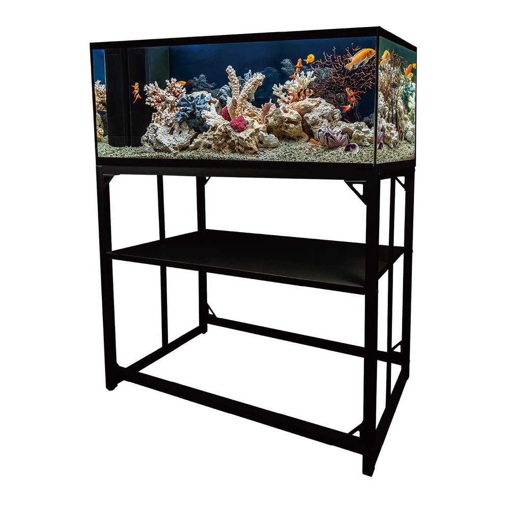 MEWSDEN fish tank stand top view shows 36.5 by 18.5 inch footprint for 40-gallon tanks