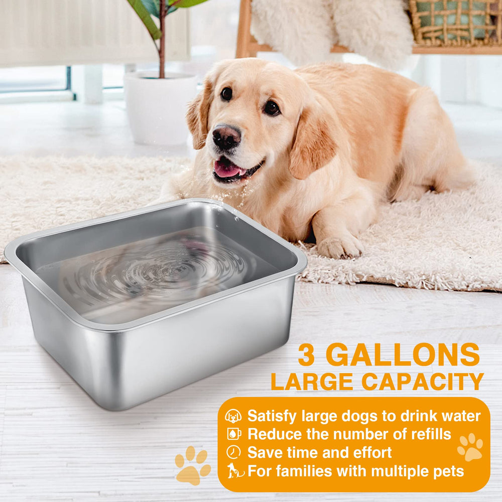 MEWTOGO 3-gallon dog bowl side view demonstrates ample capacity and spill-minimizing design