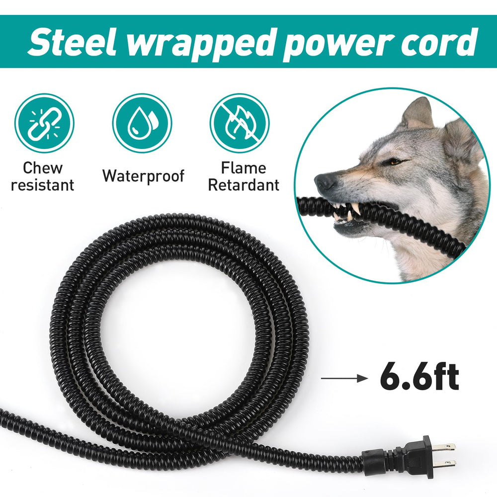 MEWTOGO bite-proof cord with steel wrap ensures outdoor durability
