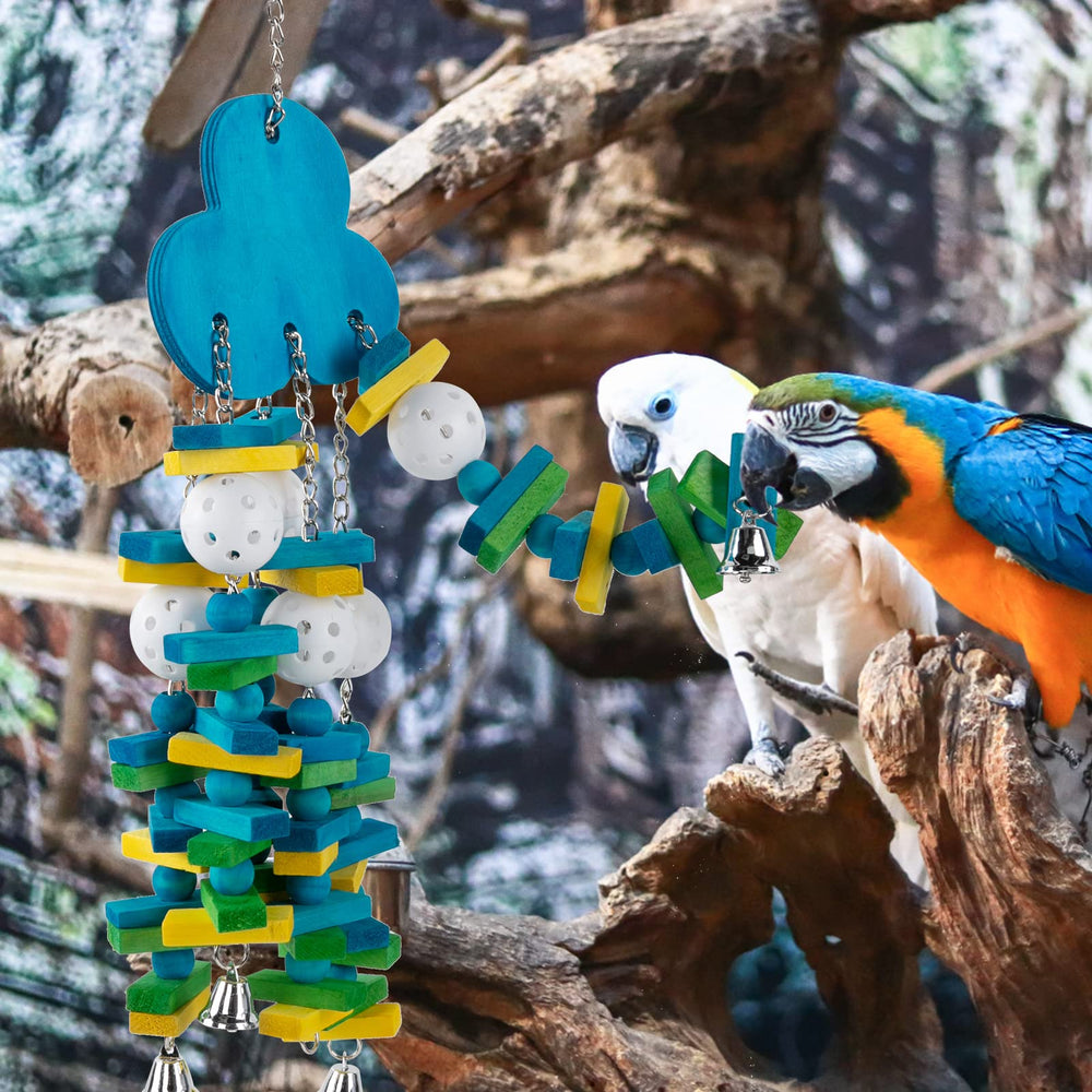 MEWTOGO blueberry parrot toy for large birds supports beak maintenance