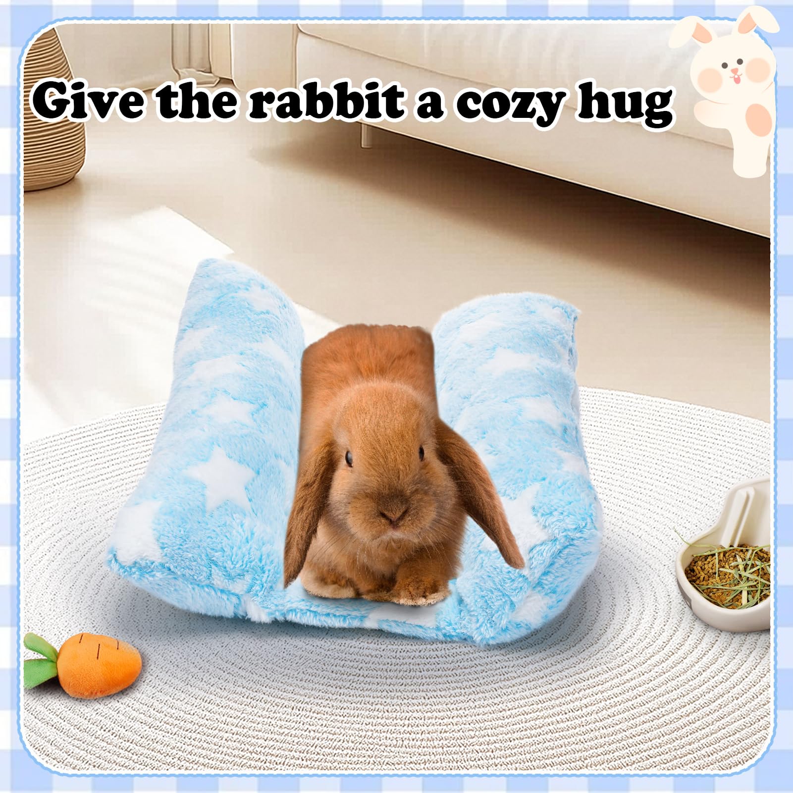 MEWTOGO bunny bed pillow-like sides offer support and prevent rolling.