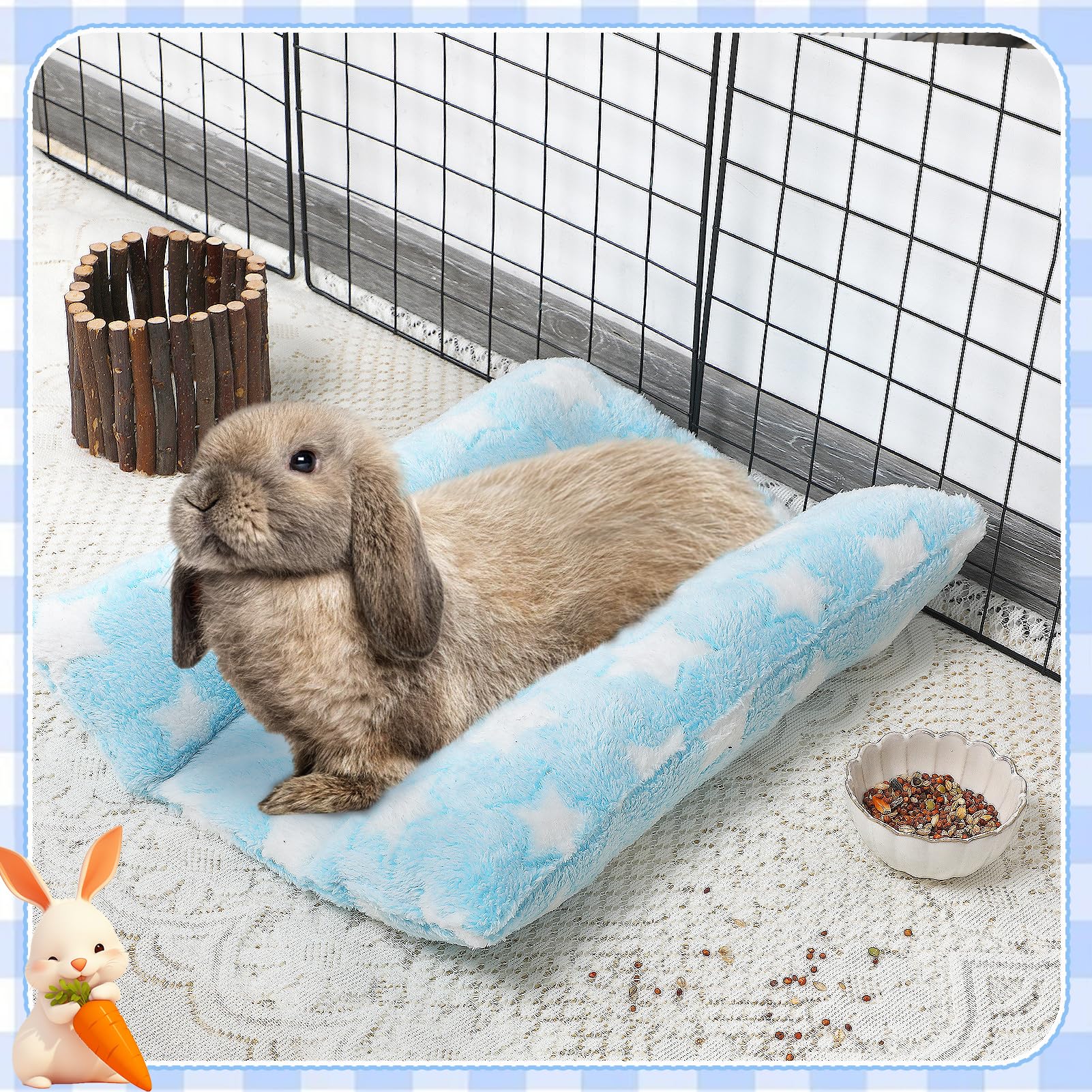 MEWTOGO bunny bed sponge center provides snug wrap and comfort.