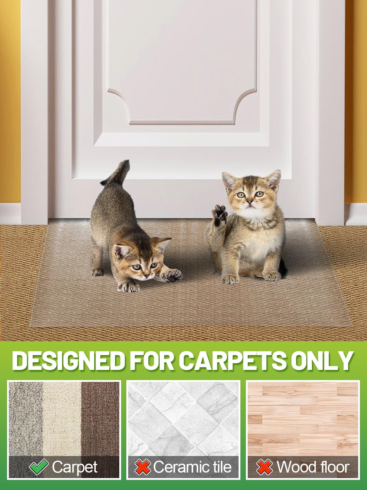 MEWTOGO carpet protector with pets highlights scratch resistance and rug protection