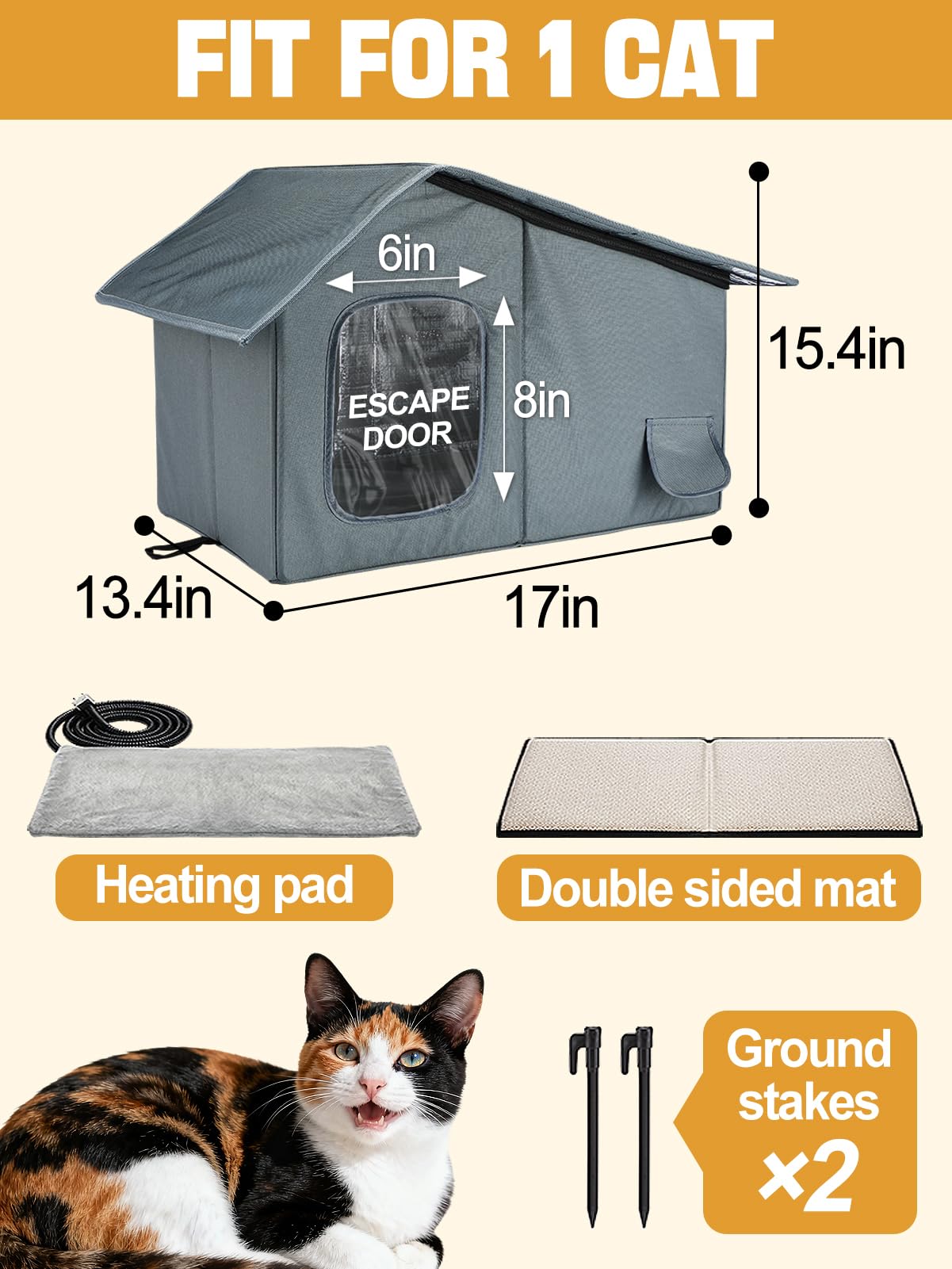Mewtogo cat house with zipper assembly for quick setup.