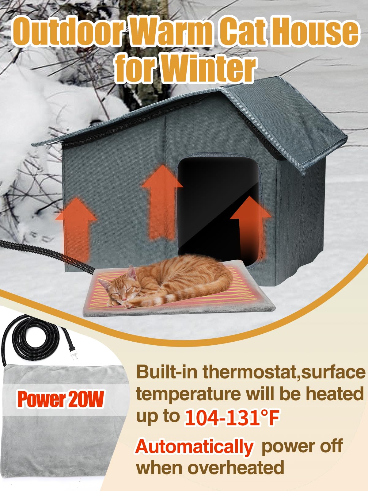 Mewtogo small 17x13-4 size shelter for feral or indoor use.