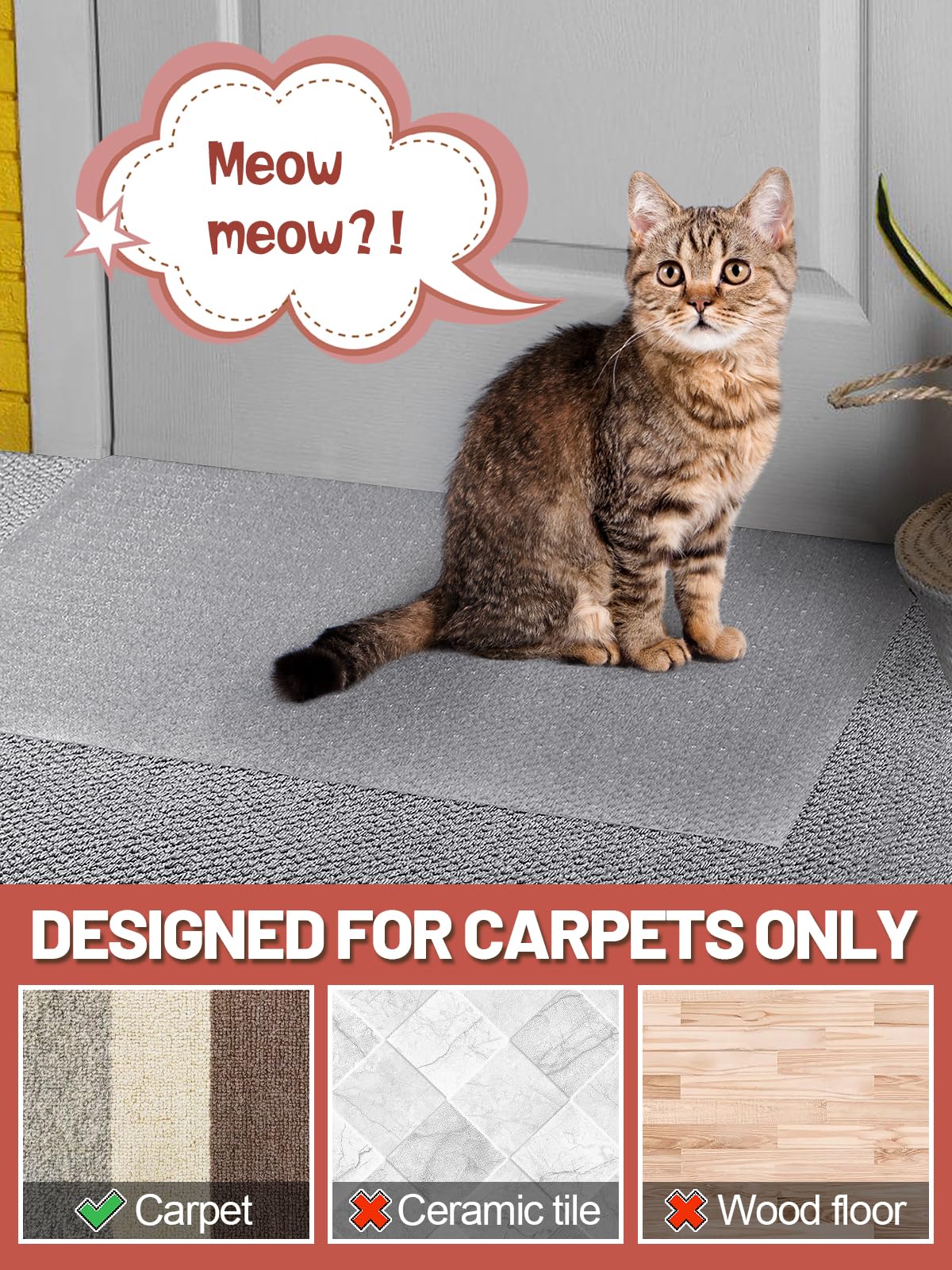 MEWTOGO doorway pet protector application in a busy hallway