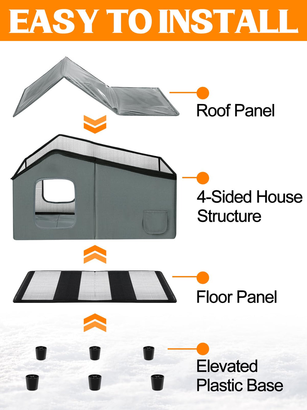 MEWTOGO dual escape doors allow safe exits in chilly weather.