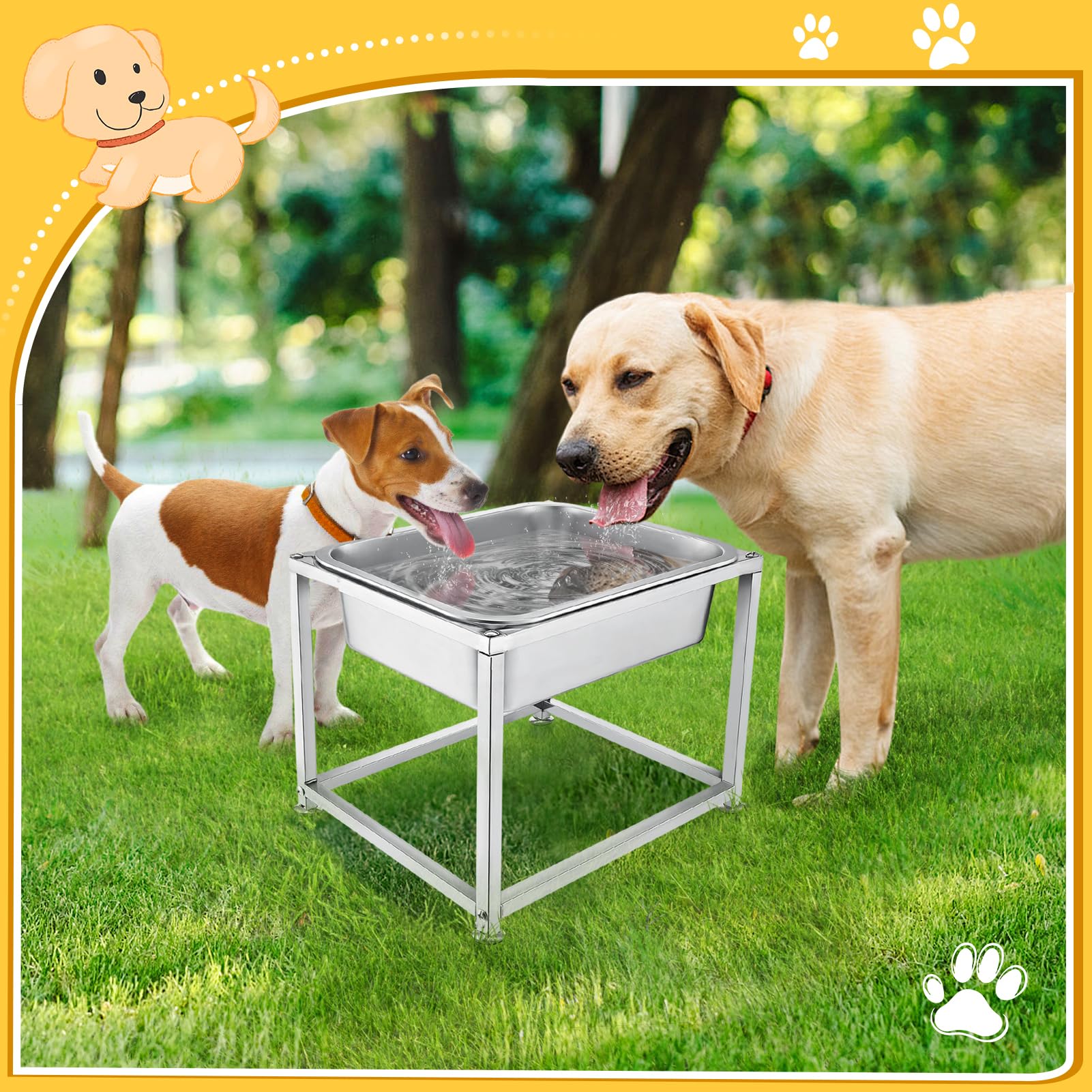 MEWTOGO easy-assembly dog bowl setup with included hardware