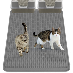 MEWTOGO Easy Clean Silicone Cat Mat close-up showing raised ridges trap litter