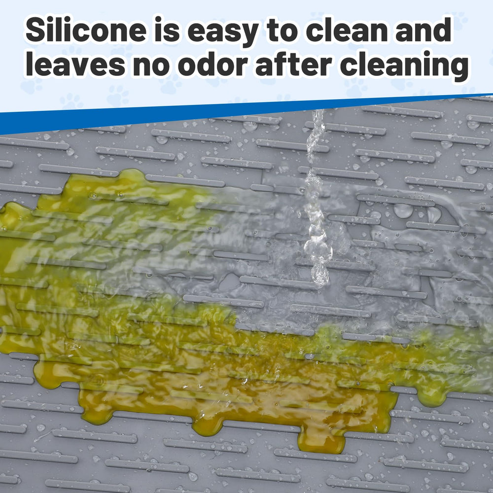 MEWTOGO silicone cat mat waterproof raised edges prevent spills