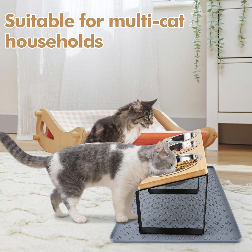 MEWTOGO elevated stand with bamboo frame blends into homes.