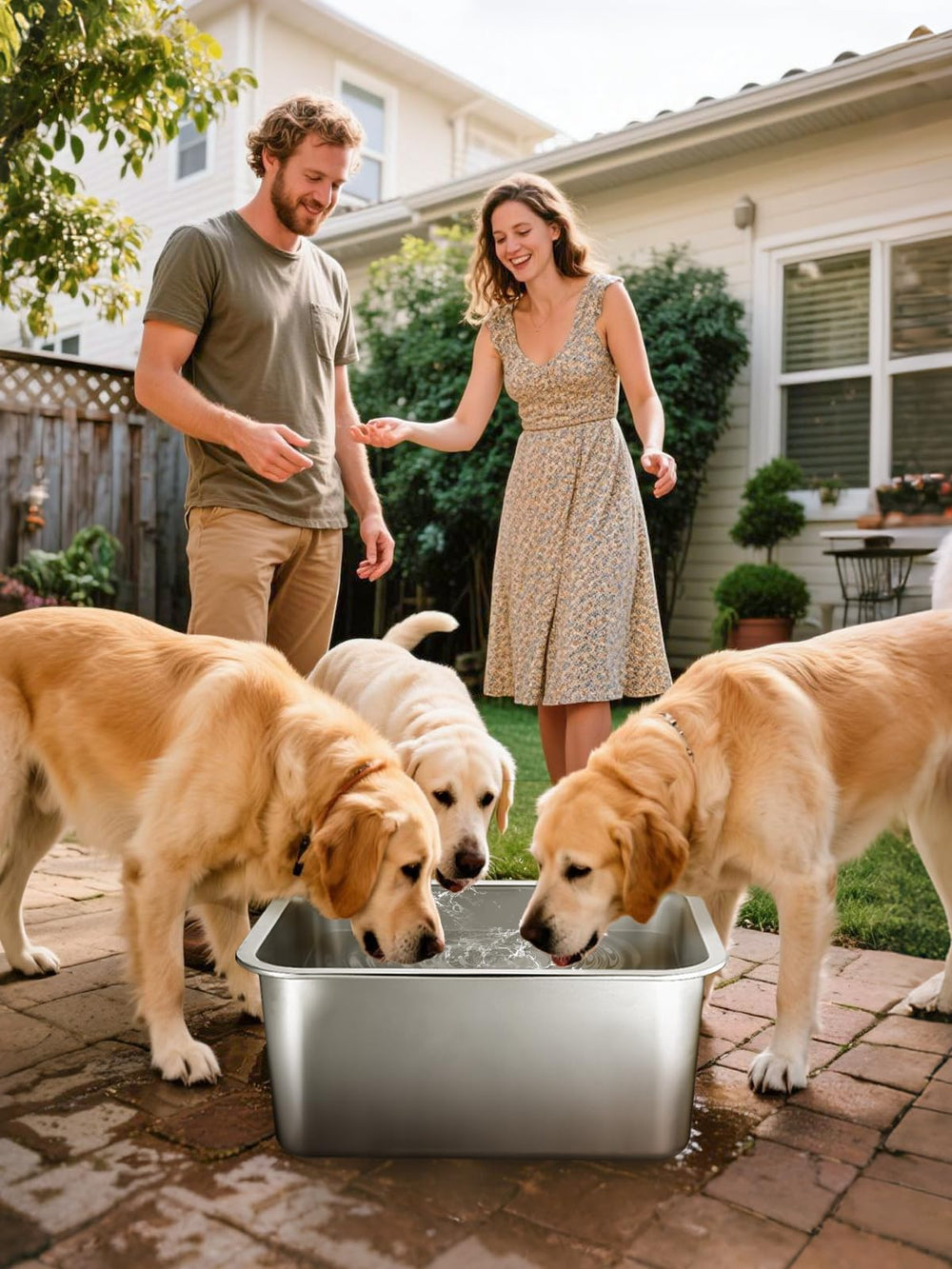 Mewtogo rectangular-stable design demonstrates anti-tip stability for playful dogs.